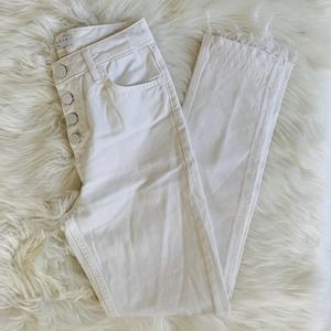 Sandro Button Fly Skinny Jeans French 36 White